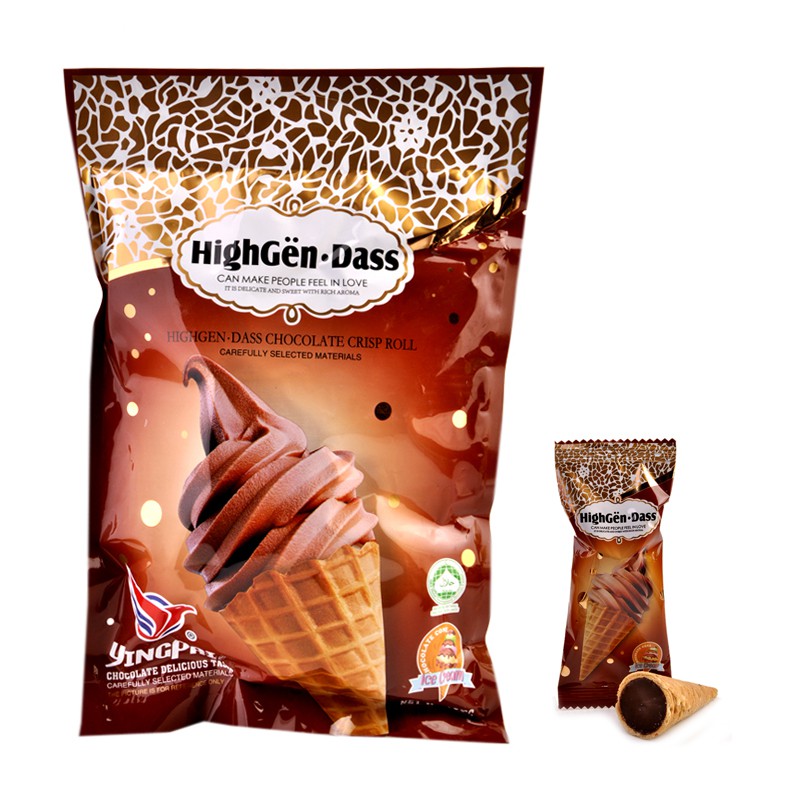 High Gen Dass Crip Rolls- ขนมเวเฟอร์โคนสอดไส้ 300 กรัม ตราหยิงไป ไฉไล อินเตอร์เทรด บริษัทนำเข้าขนม